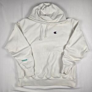 Champion Hoodie Unisex L Reverse Weave Pullover  Classic White
